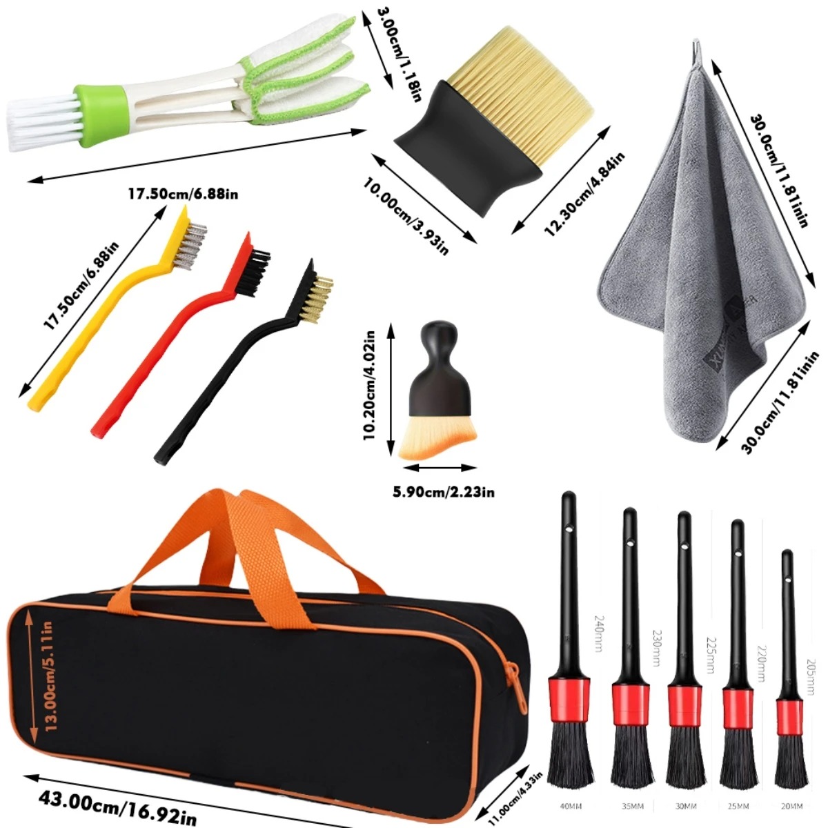 1‑15Pcs Multi‑Purpose Car Deta - Dirt Brush Interior ulasan dan harga